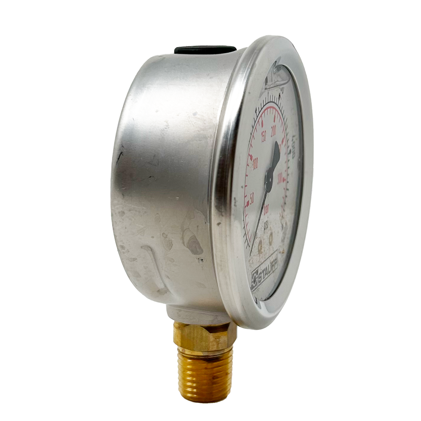 SPG-063-05000-05-S-N04 : Stauff Pressure Gauge, 2.5" Face, 0-5000psi, 1/4" NPT, Stem Mount