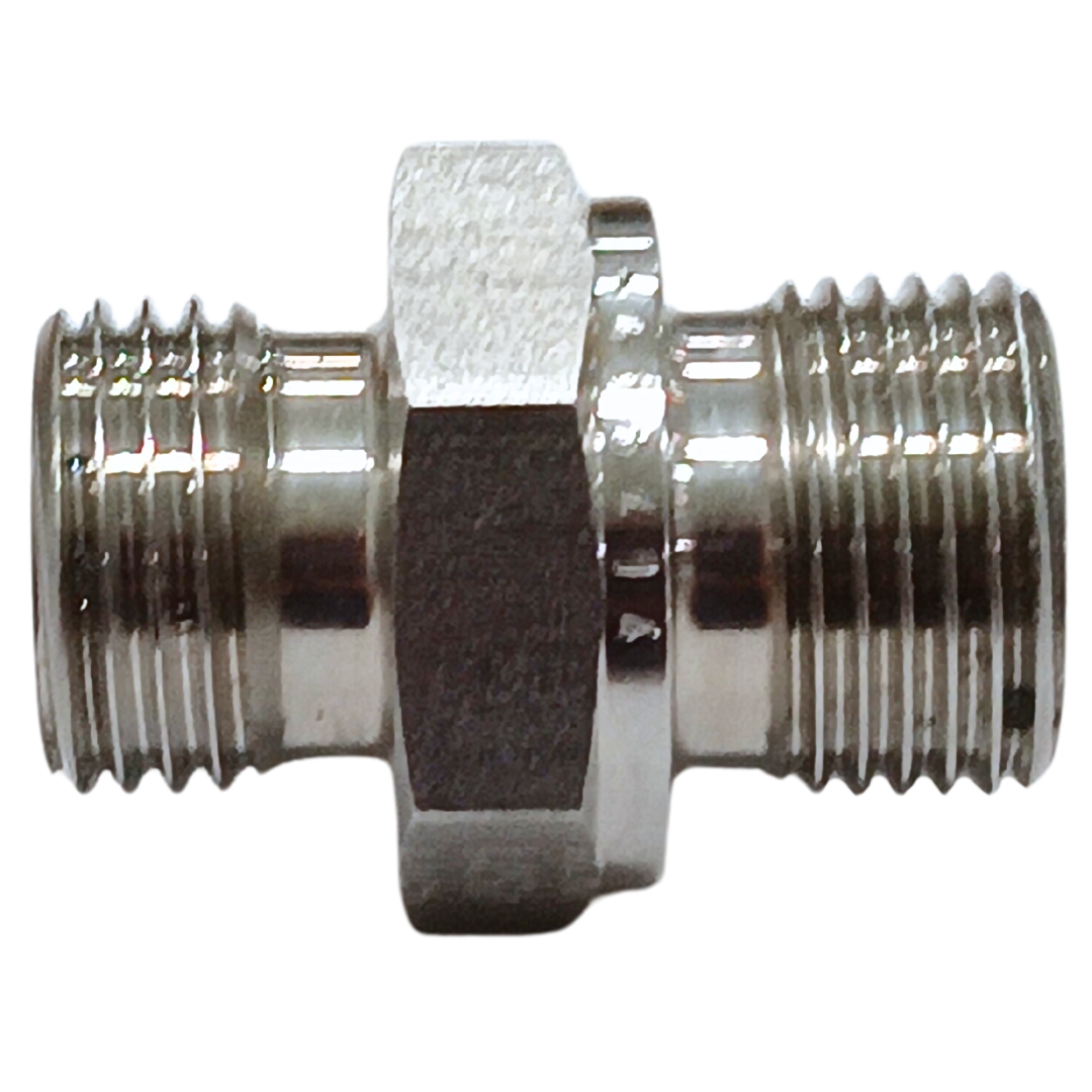SS5001L-15-08 : Adaptall Straight Stainless Adapter, M22 X 1.5 (-L15) Male Light Duty DIN Tube x 1/2-14 (-08) Male BSPP Form B (No Seal)