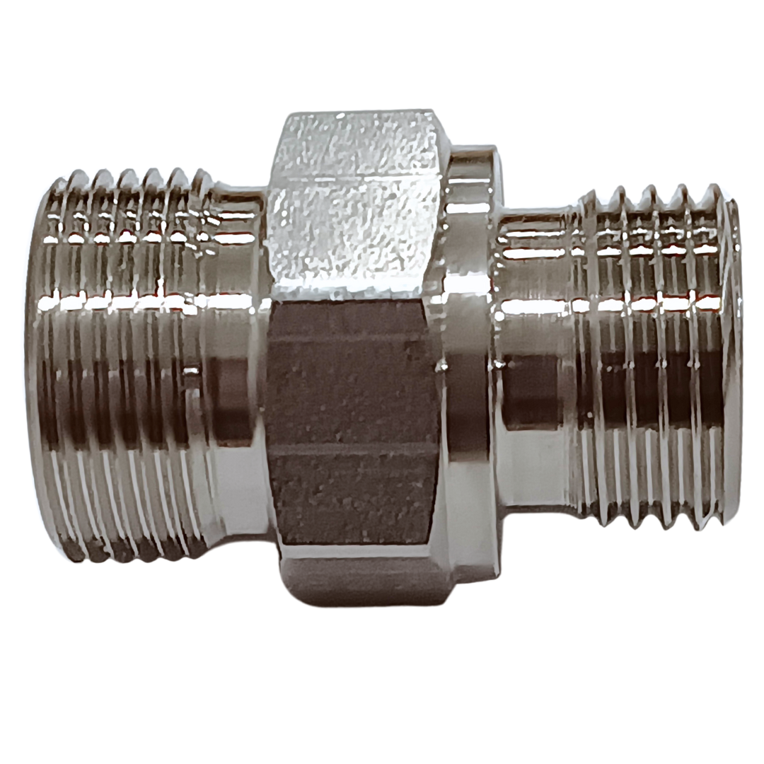 SS5001S-12-08 : Adaptall Straight Stainless Adapter, M20 X 1.5 (-S12) Male Heavy Duty DIN Tube x 1/2-14 (-08) Male BSPP Form B (No Seal)