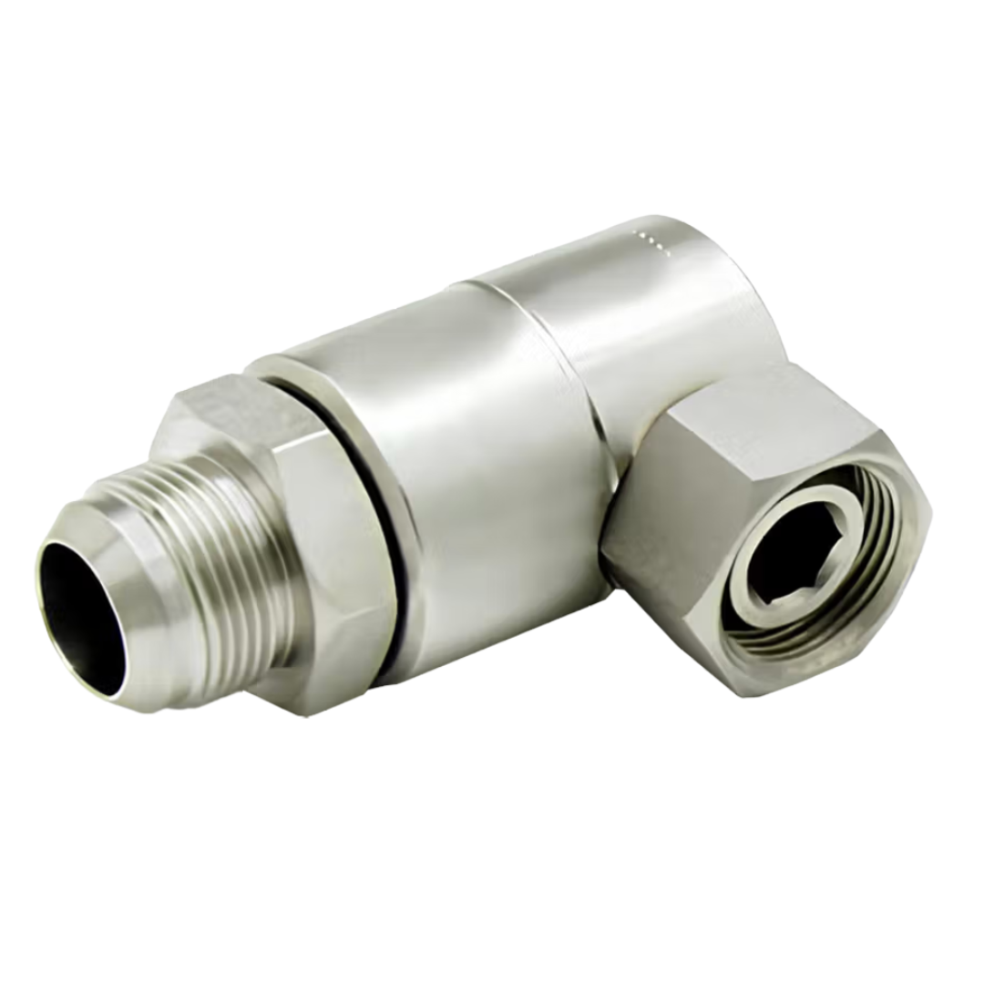 9SS16MJ16XPS100-Z-V : Super Swivels 90-Degree Live Swivel, -16 Female NPSM (1 - 11-1/2 NPSM) x -16 Male JIC (1-5/16 - 12 UN), 3500psi, Zinc Plated, Viton Seals