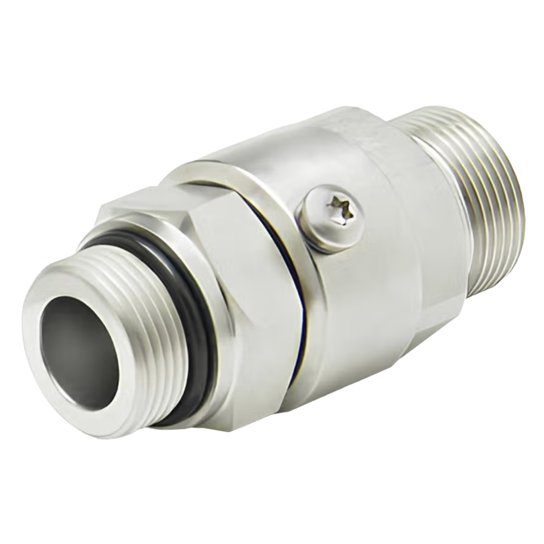 SS4MO6XMFS6-NI-ETP : Super Swivels Straight Live Swivel, -06 Male ORB (9/16 - 18 UN) x -06 Male ORFS (11/16 - 16 UN), 5000psi, Nickel Plated, Viton Extreme (ETP) Seals