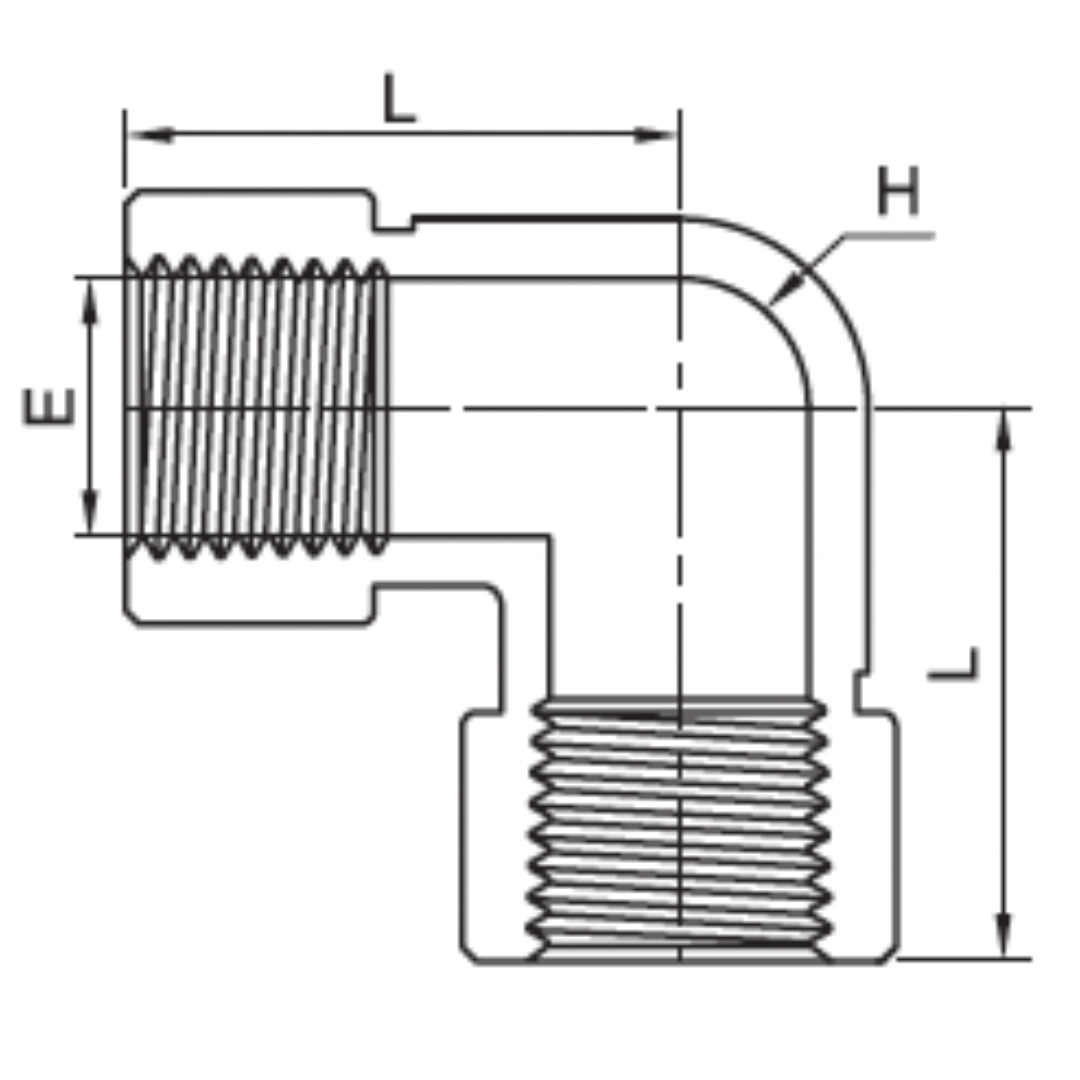 IFE-4N : Superlok 90-Degree Stainless Instrumentation Elbow, 1/4-18 (-04) Female NPT x 1/4-18 (-04) Female NPT, 6600psi