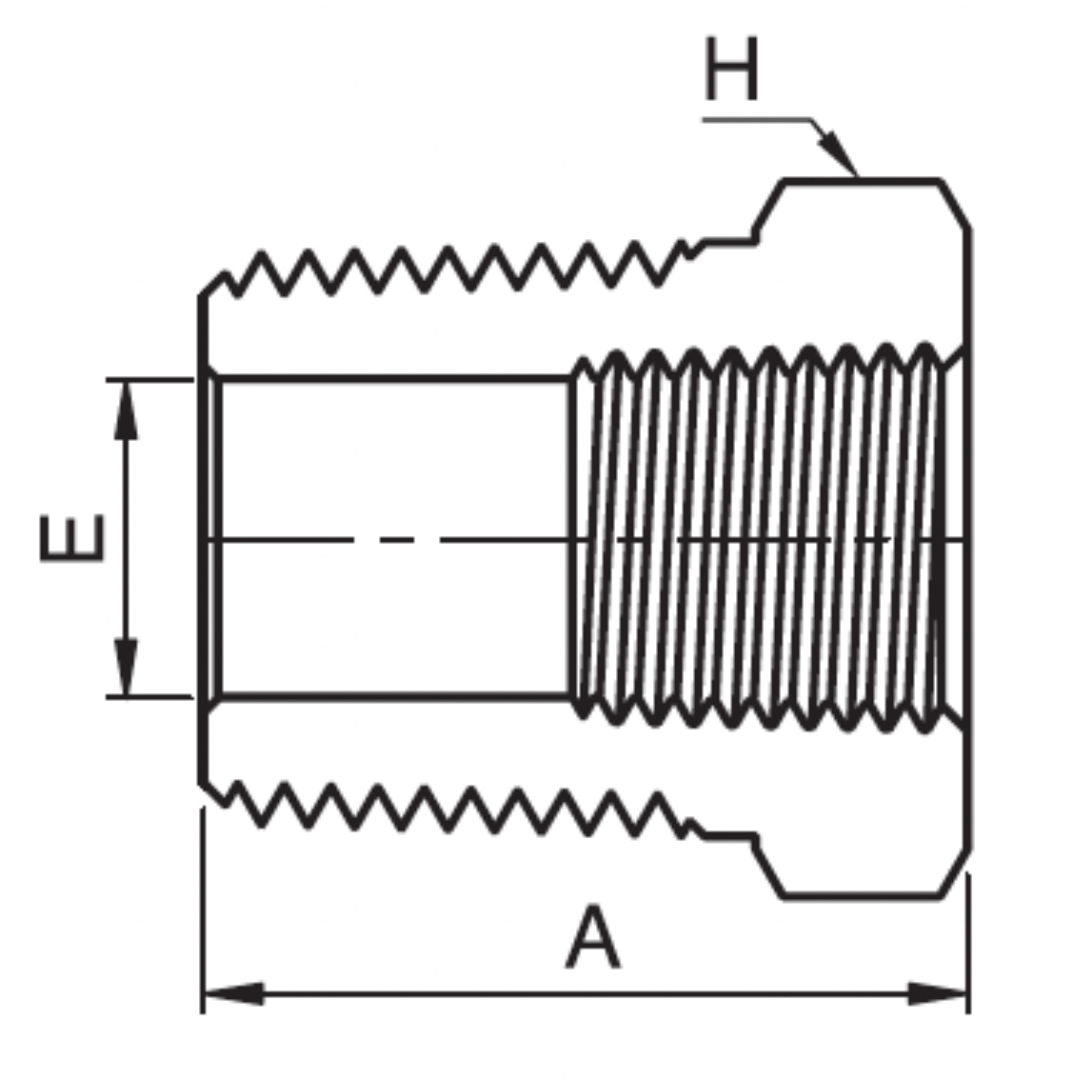 IRHB 16-4N : Superlok Straight Stainless Instrumentation Reducing Hex Bushing, 1-11-1/2 (-16N) Female NPT x 1/4-18 (-4N) Male NPT, 4400psi