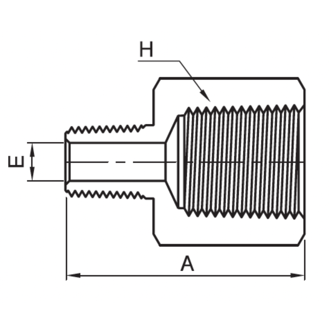 IRA 2-4N : Superlok Straight Stainless Instrumentation Reducing Adapter, 1/8-27 (-2N) Male NPT x 1/4-18 (-4N) Female NPT, 6500psi