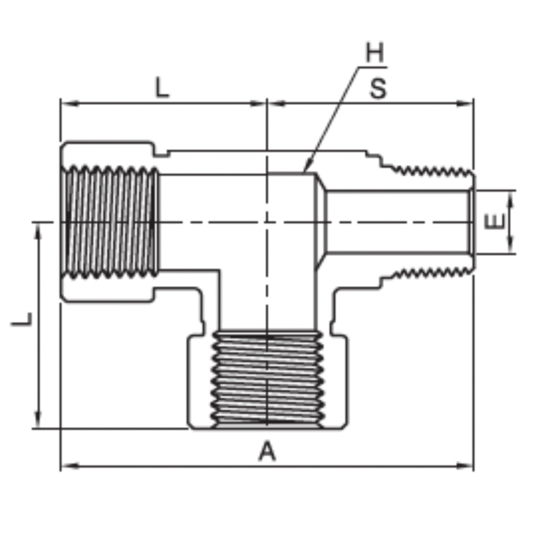 IRT-8N : Superlok Stainless Instrumentation Run Tee, 1/2-14 (-8N) Female NPT x 1/2-14 (-8N) Male NPT x 1/2-14 (-8N) Female NPT, 4900psi