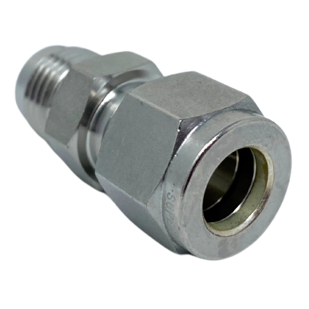 SAU 6-6U : Superlok Straight Stainless Tube Union, 3/8" (-6) Tube OD x 9/16-18 (-6U) Male JIC
