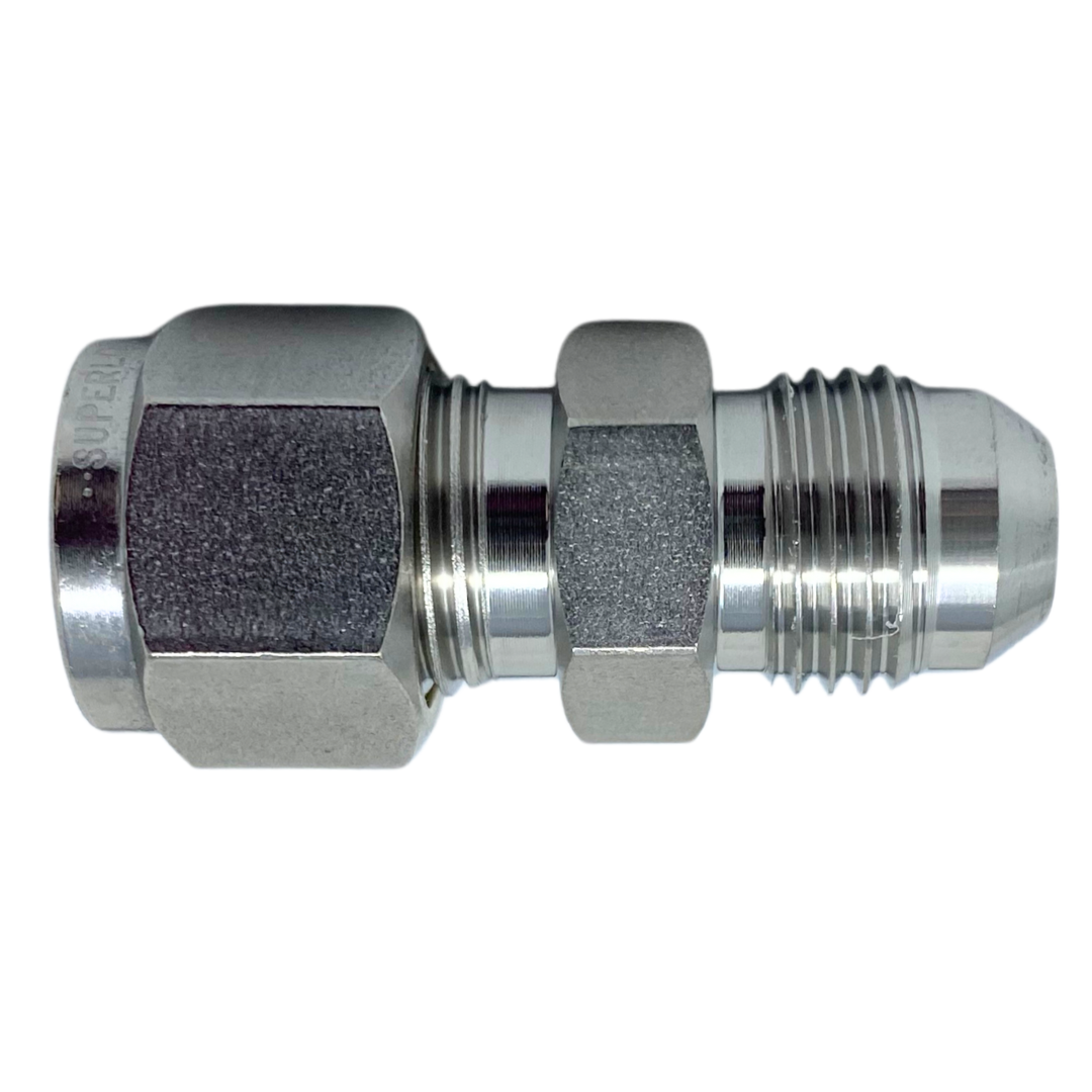 SAU 6-6U : Superlok Straight Stainless Tube Union, 3/8" (-6) Tube OD x 9/16-18 (-6U) Male JIC