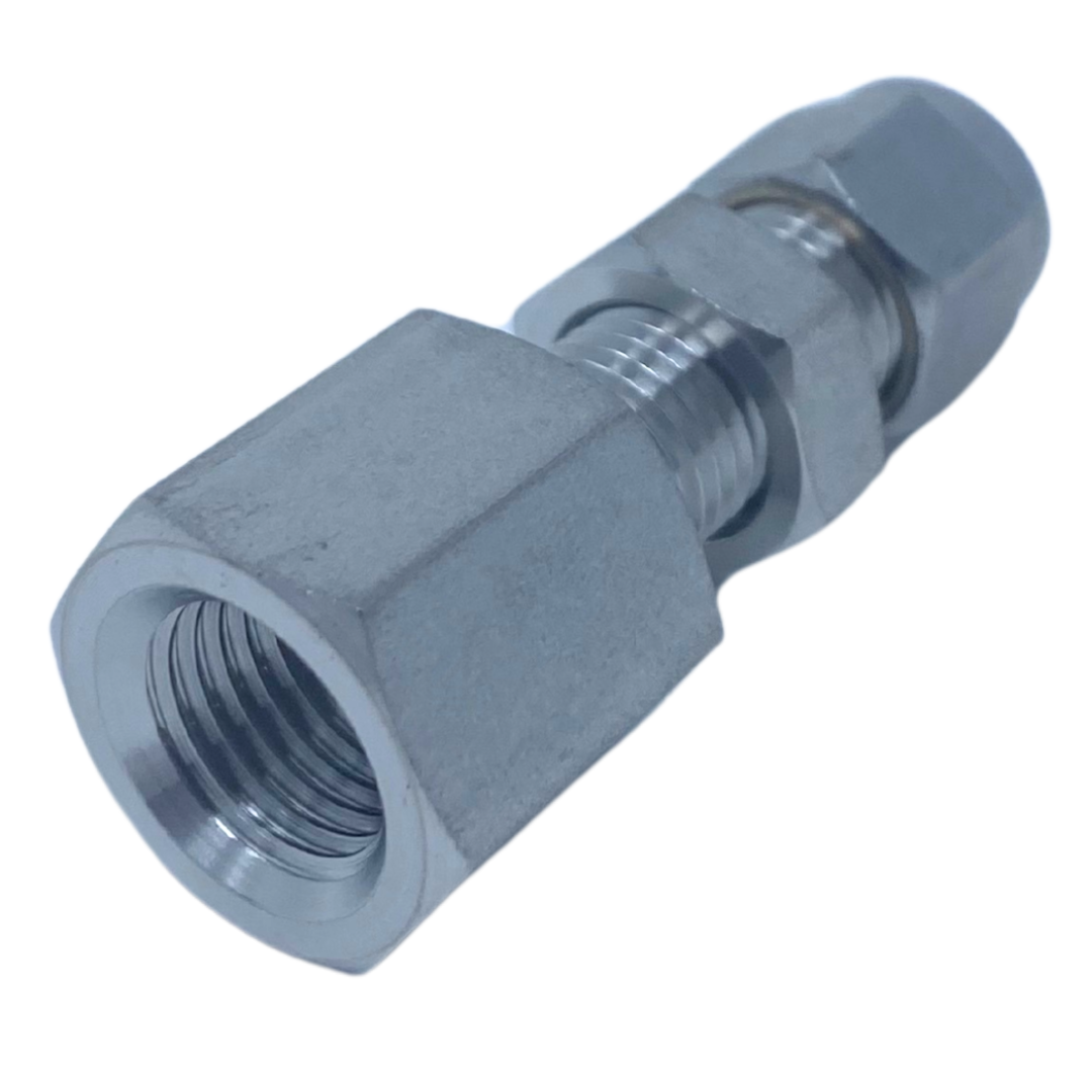 SFCB 6-4N : Superlok Straight Stainless Bulkhead Adapter, 3/8" (-6) Tube OD x 1/4-18 (-4N) Female NPT