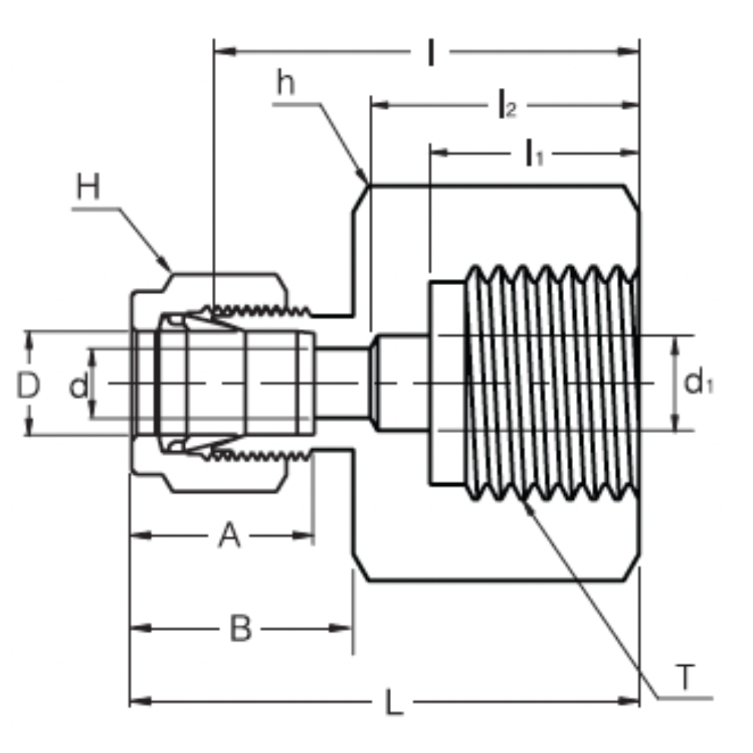 SGC 8-4G : Superlok Straight Stainless Gauge Connector, 1/2" (-8) Tube OD x 1/4-19 (-4G) Female BSPP
