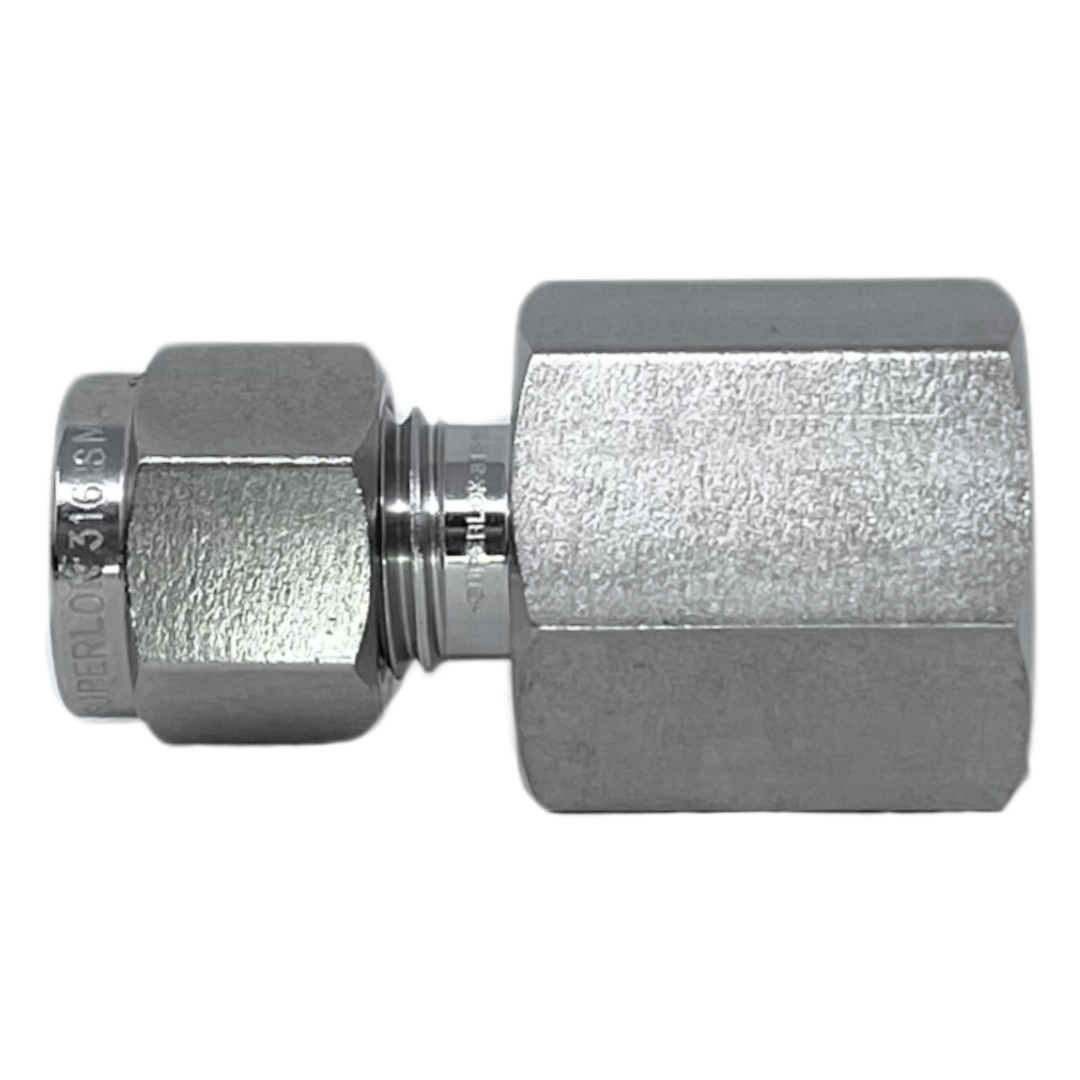 SGC 8-4G : Superlok Straight Stainless Gauge Connector, 1/2" (-8) Tube OD x 1/4-19 (-4G) Female BSPP