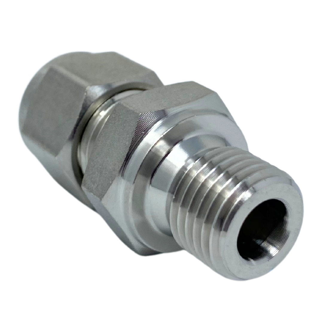 SGMC 6-4G : Superlok Straight Stainless Tube Adapter, 3/8" (-6) Tube OD x 1/4-19 (-4G) Male BSPP