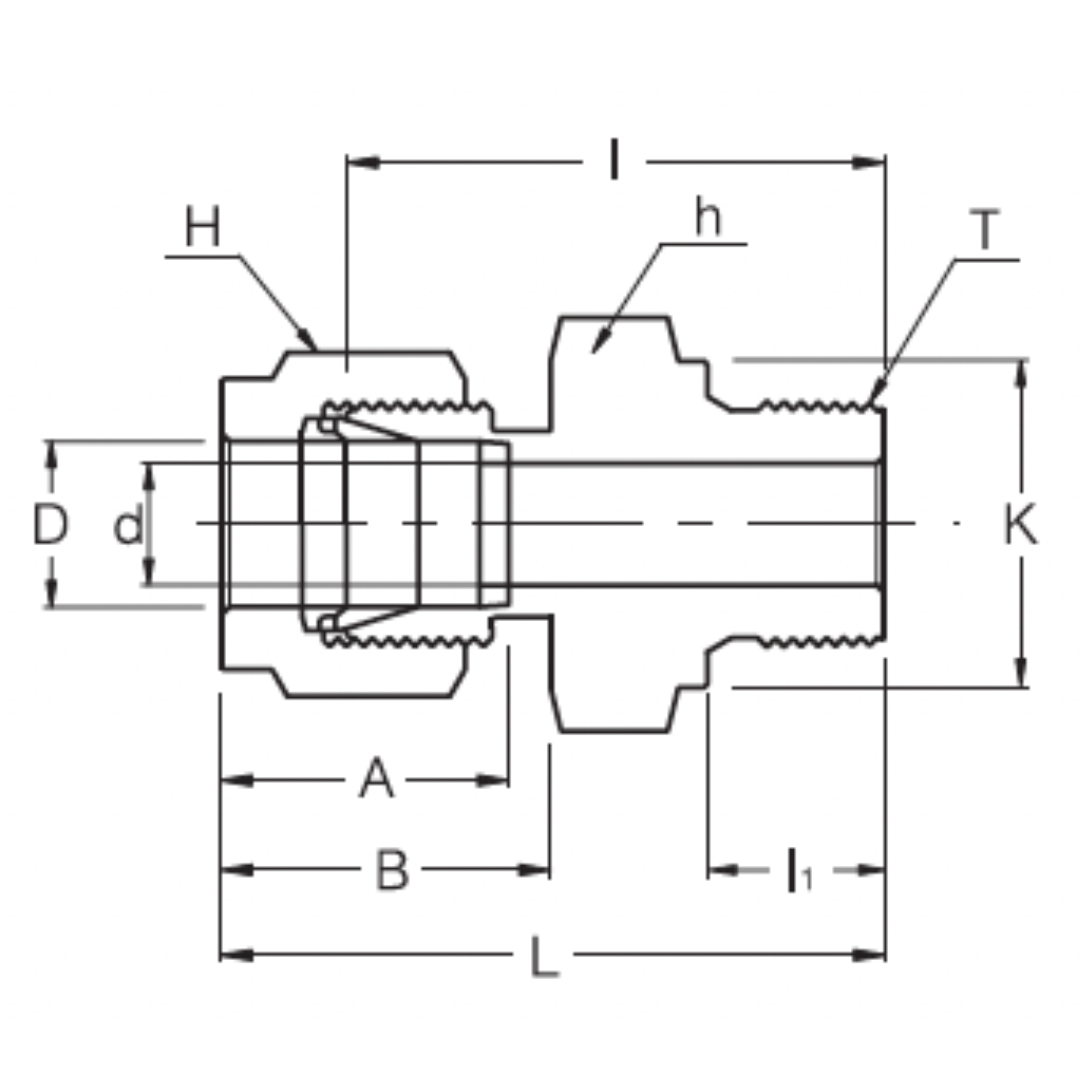 SGMC 4-4G : Superlok Straight Stainless Tube Adapter, 1/4" (-4) Tube OD x 1/4-19 (-4G) Male BSPP