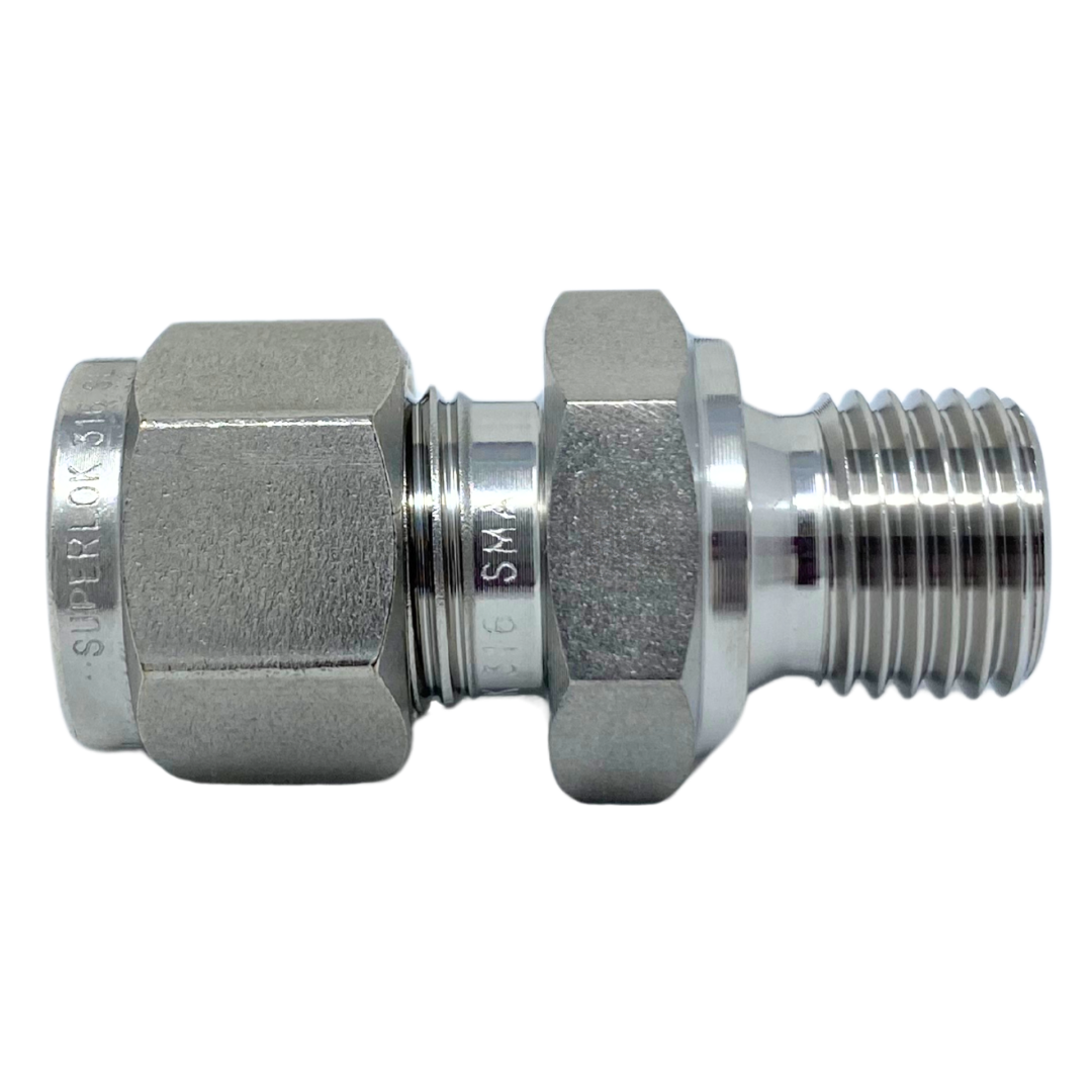 SGMC 4-4G : Superlok Straight Stainless Tube Adapter, 1/4" (-4) Tube OD x 1/4-19 (-4G) Male BSPP