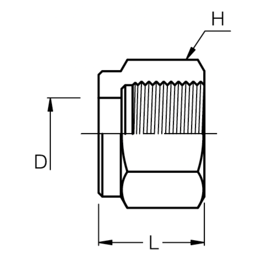 SN-12M : Superlok Stainless Tube Nut, 12mm (-12M) Tube OD