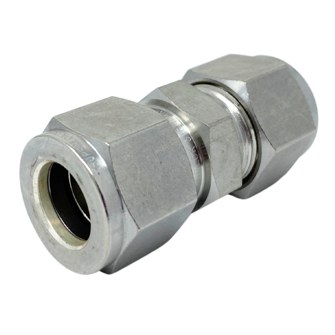 SU-12 : Superlok Straight Stainless Fractional Tube Union, 3/4" (-12) Tube OD