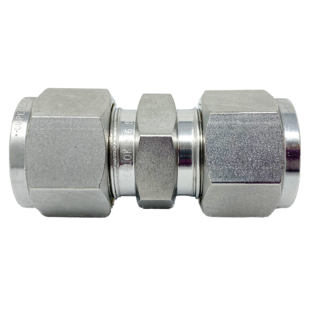 SU-12 : Superlok Straight Stainless Fractional Tube Union, 3/4" (-12) Tube OD