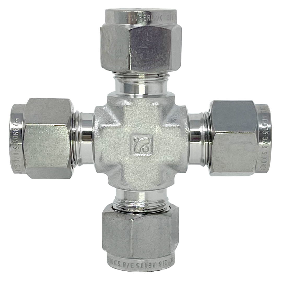 SUC-6 : Superlok Stainless Union Cross Adapter, 3/8" (-6) Tube OD