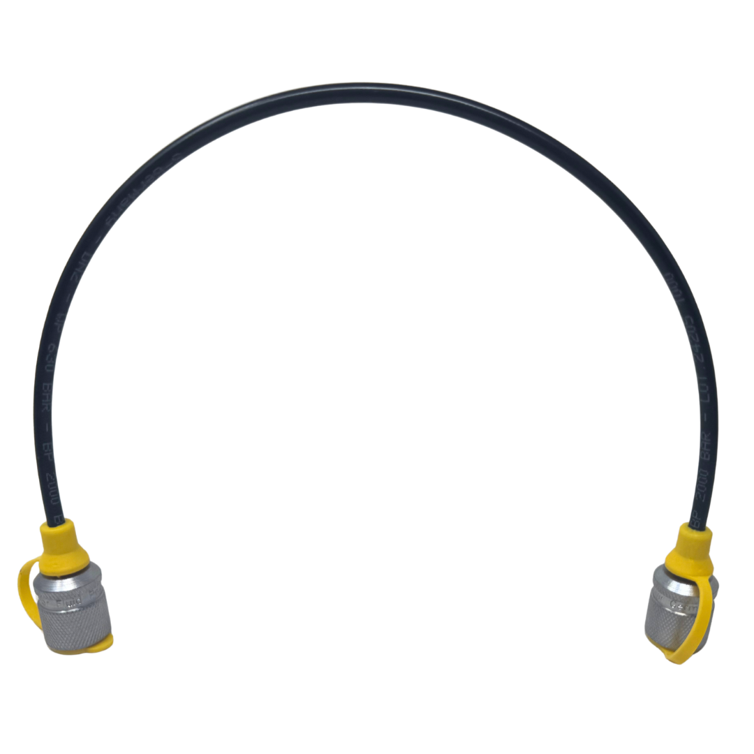 THM1620C-16 : Anchor Test Point Hose Whips, Zinc Nickel Plated Carbon Steel M16x2 by M16x2 Test Point Ends, 9000psi Rated, 16-inch Length