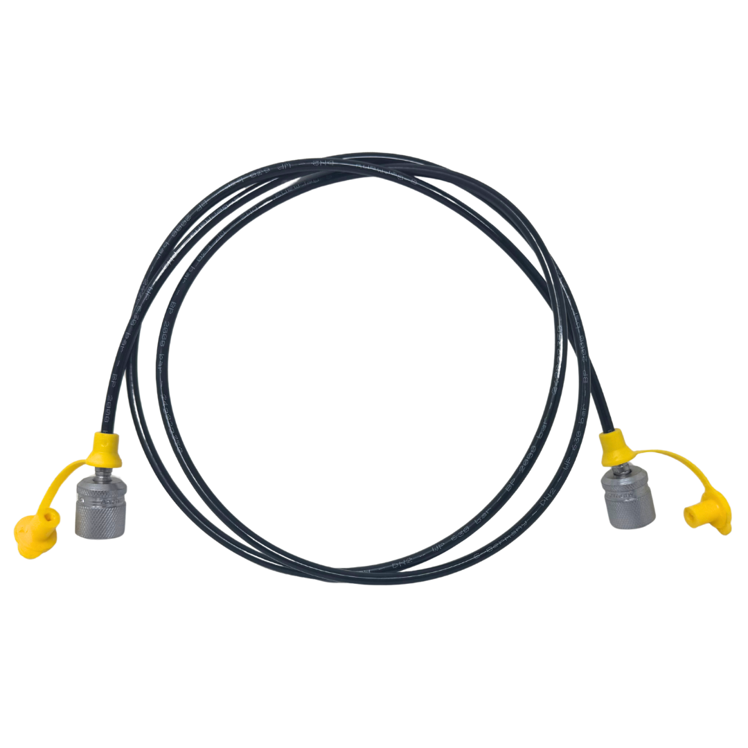 THM1620C-39 : Anchor Test Point Hose Whips, Zinc Nickel Plated Carbon Steel M16x2 by M16x2 Test Point Ends, 9000psi Rated, 39-inch Length