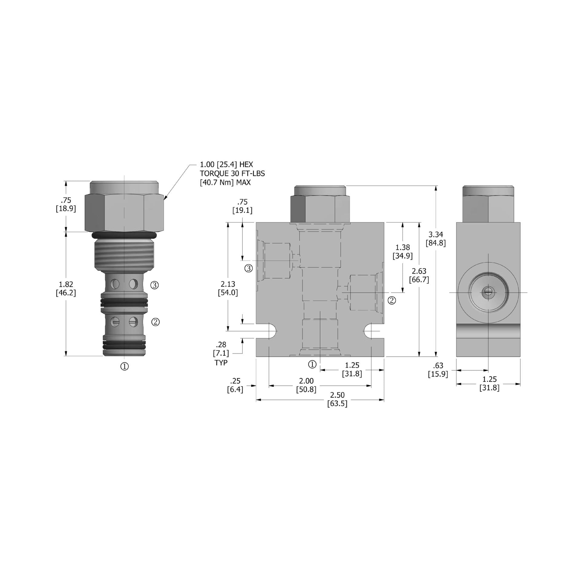 DFR-100-3-N : Deltrol Flow Regulator, Bypass Type, Pressure Compensated, Fixed, C-10-3, 3000psi, 10GPM