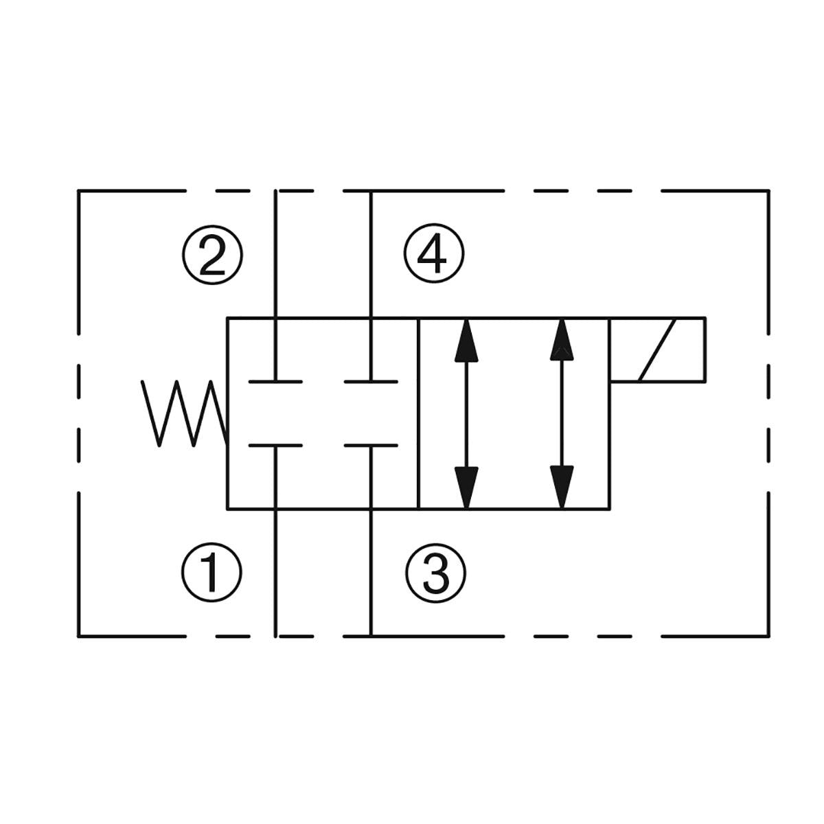 DSV2-100-4NC-N : Deltrol Solenoid Valve with NO COIL, 4-Way, 2-Position, Normally Closed Spool, C-10-4 Cavity, 3000psi, 6GPM