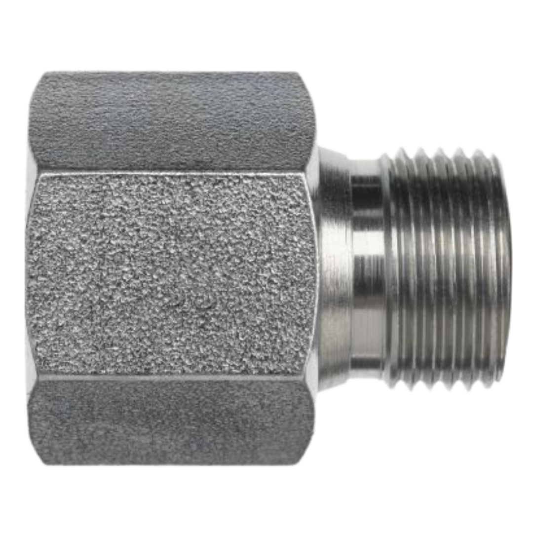 FS2406-12-10 : OneHydraulics Straight Steel Swivel Adapter, 1-3/16-12 (-12) Female ORFS x 1-14 (-10) Male ORFS, 6000psi