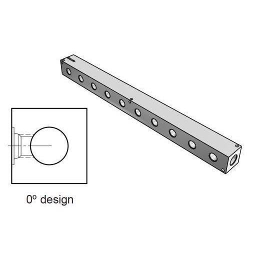 AH0001008S : Daman Header Manifold, Aluminum, 3000psi, Zero Degree, Ten Station, #8 SAE (1/2) Ports