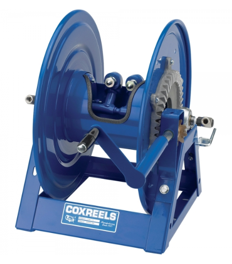 1275HPL-A-8-E : Coxreels 1275HPL-A-8-E Dual Hydraulic Hand Crank Hose Reel for hydraulic oil, 1/4" ID, 135' hose, 10,000psi, electric motor