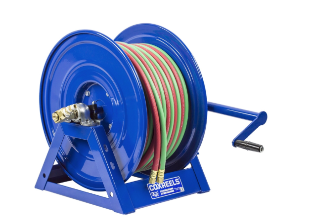 1275WL-3-250-A : Coxreels 1275WL-3-250-A Dual Hose Air Motor Welding Reel  for oxy-acetylene and T grade, 3/8 ID, 250' capacity, NO HOSE, 200psi