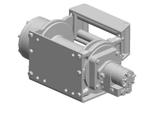 12JAAF1L1H : DP Winch, 12,000lb Bare Drum Pull, Base with Fairlead, No Kickout, CCW, Less than 18GPM Motor, 4.26" Barrel x 9.53" Length x 9.25" Flange