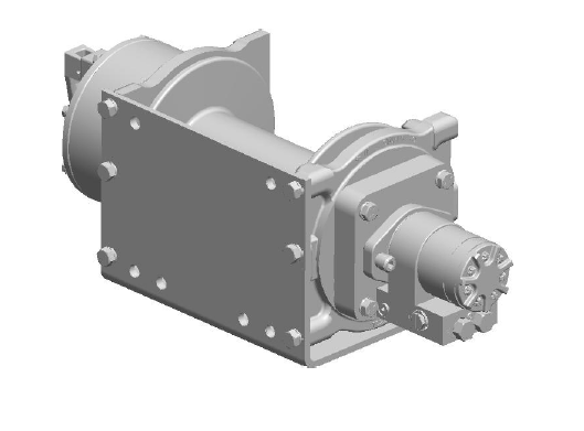 12JAAX5L1H : DP Winch, 12,000lb Bare Drum Pull, Base without Fairlead, Manual Kickout/Spring Engage, CCW, Less than 18GPM Motor, 4.26" Barrel x 9.53" Length x 9.25" Flange