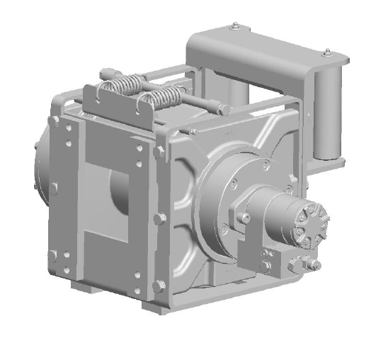 15AJAAB4L6A : DP Winch, 15,000lb Bare Drum Pull, Base with Fairlead & Tensioner, Air/Hyd Kickout, CCW, Less than 20GPM Motor, 5.5" Barrel x 7.19" Length x 12.75" Flange