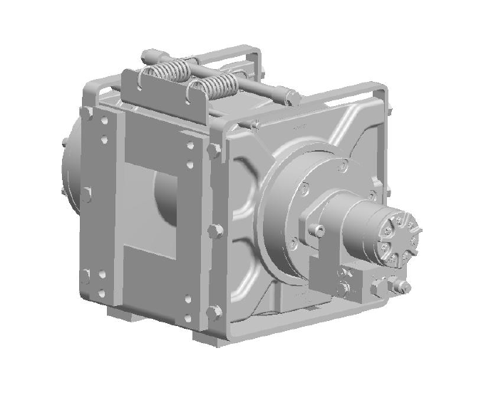 15AJAAT4L6A : DP Winch, 15,000lb Bare Drum Pull, Base with Tensioner, Air/Hyd Kickout, CCW, Less than 20GPM Motor, 5.5" Barrel x 7.19" Length x 12.75" Flange