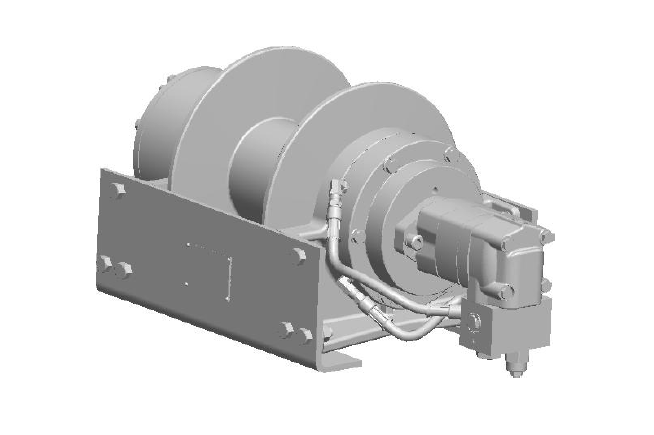 20AAX4L2G : DP Winch, 20,000lb Bare Drum Pull, Base only, Air/Hyd Kickout, CCW, Less than 25GPM Motor, 5.5" Barrel x 7.19" Length x 12.75" Flange