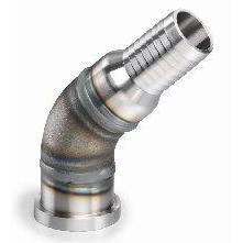 40HB-40SF45 : AFP Hose Barb to SAE Flange Head, Steel, 45-Degree, 2.5 (2-1/2") Hose Barb Side 1, 2.5 (2-1/2") C61 Side 2, 400psi rated