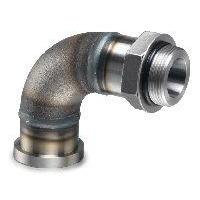 48SF-48SAE90 : AFP SAE Thread to Flange Head, Steel, 90-Degree, 3" MaleSAE Side 1, 3" C61 Side 2, 400psi rated