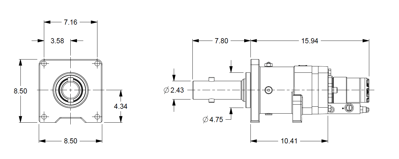 24CDUCBC1B : DP Winch Capstan, 24,000lb in*lb capacity, Low Flow Under 18GPM