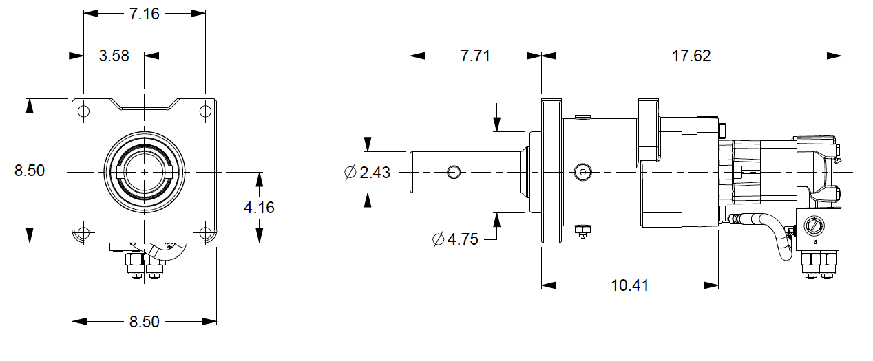 24CDUCBC2B : DP Winch Capstan, 24,000lb in*lb capacity, Medium Flow Under 25GPM