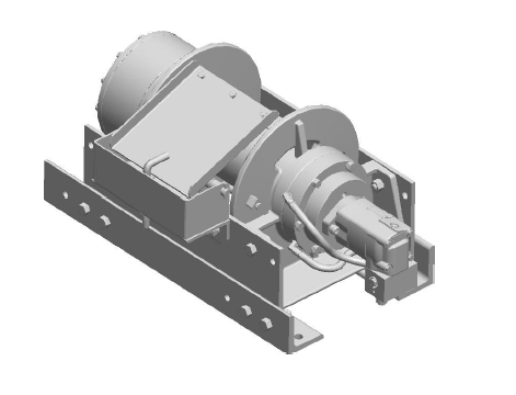 25ACX4L2F : DP Winch, 25,000lb Bare Drum Pull, 31.75" Base Air CHD, Air/Hyd Kickout, CCW, Less than 25GPM Motor,  6.13" Barrel x 12.12" Length x 14.69" Flange