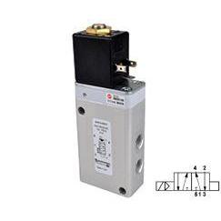 2636070024602400 : Herion 2636070 Series, soft seal, 5/2 valve, sol/spg, (24Vdc), 1/4" NPT ports, with no connector