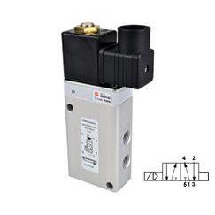 2636070-0247N-D : Herion 2636070 Series, soft seal, Two-Position, Five-Way valve, Solenoid Actuated, Spring Return, 24VDC, 1/4 i