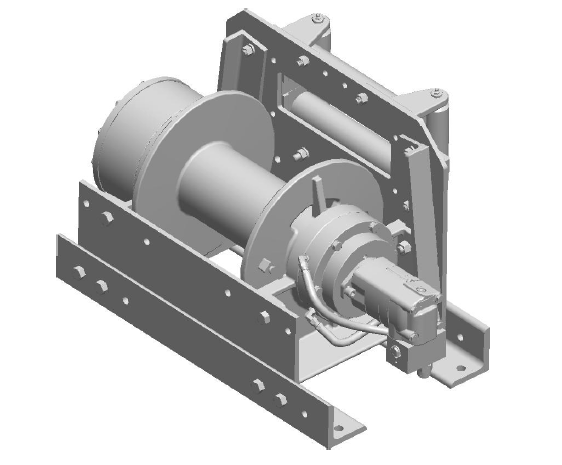 30AAF1L2F : DP Winch, 30,000lb Bare Drum Pull, 31.75" Base with Fairleads, No Kickout, CCW, Less than 25GPM Motor, 6.13" Barrel x 12.12" Length x 14.69" Flange