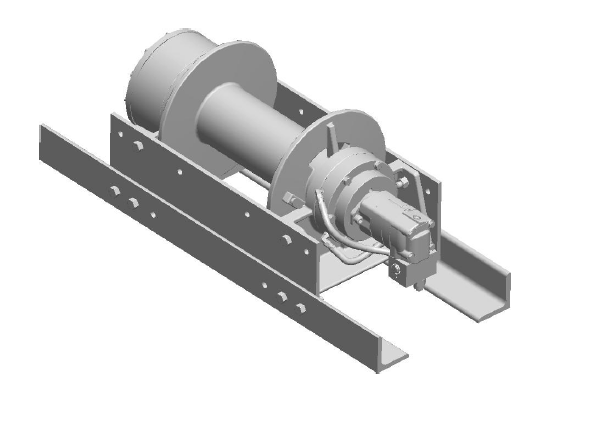 30BBX1L2F : DP Winch, 30,000lb Bare Drum Pull, 47.75" Base only, No Kickout, CCW, Less than 25GPM Motor, 6.13" Barrel x 14.74" Length x 14.69" Flange
