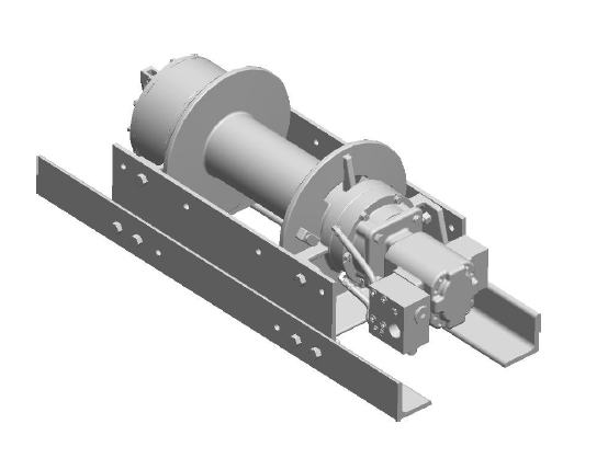 30BBX5R1F : DP Winch, 30,000lb Bare Drum Pull, 47.75" Base only, Manual Kickout/Spring Engage, CW, More than 25GPM Motor,  6.13" Barrel x 14.74" Length x 14.69" Flange