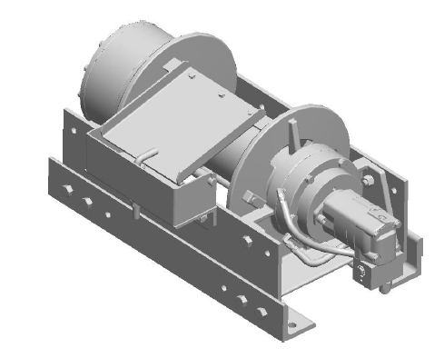 30BCX4L2F : DP Winch, 30,000lb Bare Drum Pull, 31.75" Base with Air Cable Hold Down, Air/Hyd Kickout, CCW, Less than 25GPM Motor, 6.13" Barrel x 14.74" Length x 14.69" Flange