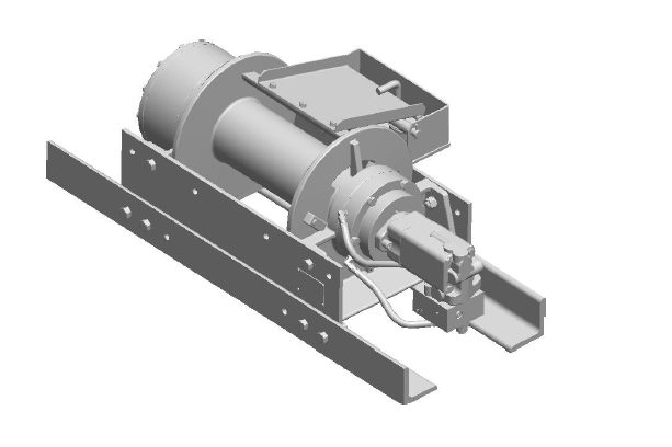 30BDX4R5F : 30BBX4L1F : DP Winch, 30,000lb Bare Drum Pull, 47.75" Base with Air Cable Hold Down & Fairlead, Air/Hyd Kickout, CW, 12VDC 2-Speed, Less than 25GPM Motor,  6.13" Barrel x 14.74" Length x 14.69" Flange