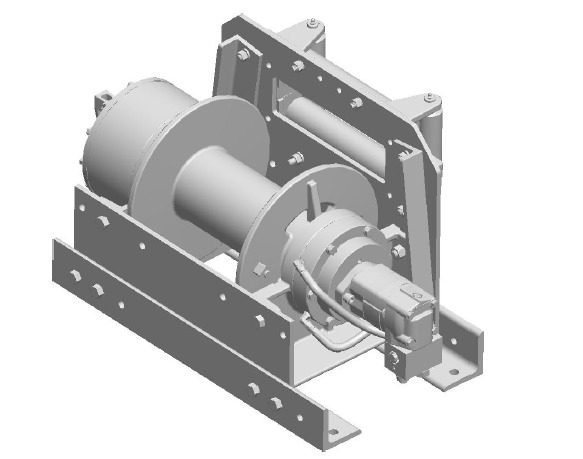 35AAF5L2F : DP Winch, 35,000lb Bare Drum Pull, 31.75" Base with Fairlead, Manual Kickout/Spring Engage, CCW, Less than 25GPM Motor, 6.13" Barrel x 12.12" Length x 14.69" Flange