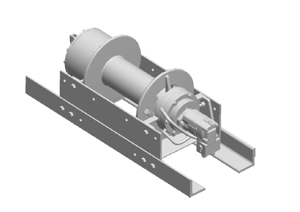 35BBX5L2F : DP Winch, 35,000lb Bare Drum Pull, 47.75" Base only, Air/Hyd Kickout, CCW, Less than 25GPM Motor, 6.13" Barrel x 14.74" Length x 14.69" Flange