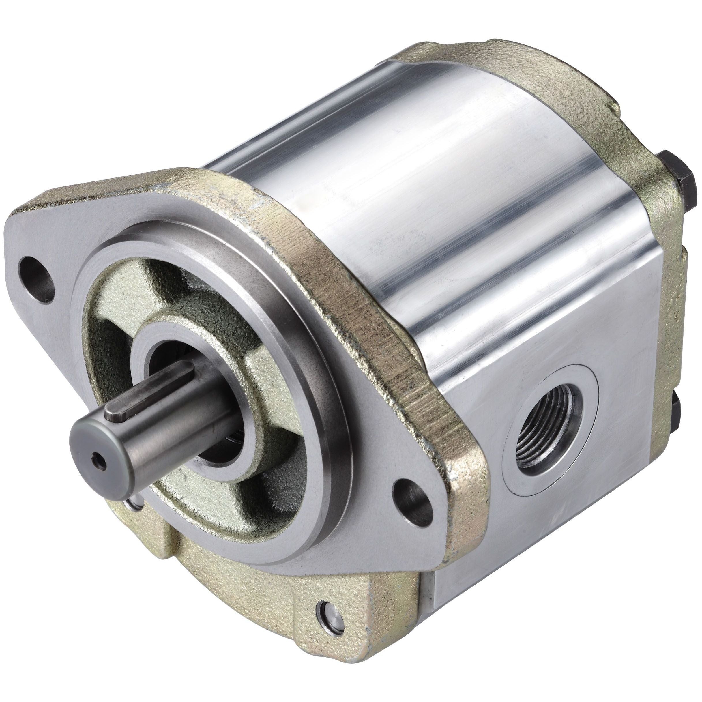 3GB7U228R : Honor Gear Pump, CW Rotation, 28cc (1.71in3), 13.31 GPM, 3500psi, 3000 RPM, #20 SAE (1.25") In, #12 SAE (3/4") Out, 1" Bore x 1/4" Key, SAE B 2-Bolt Mount