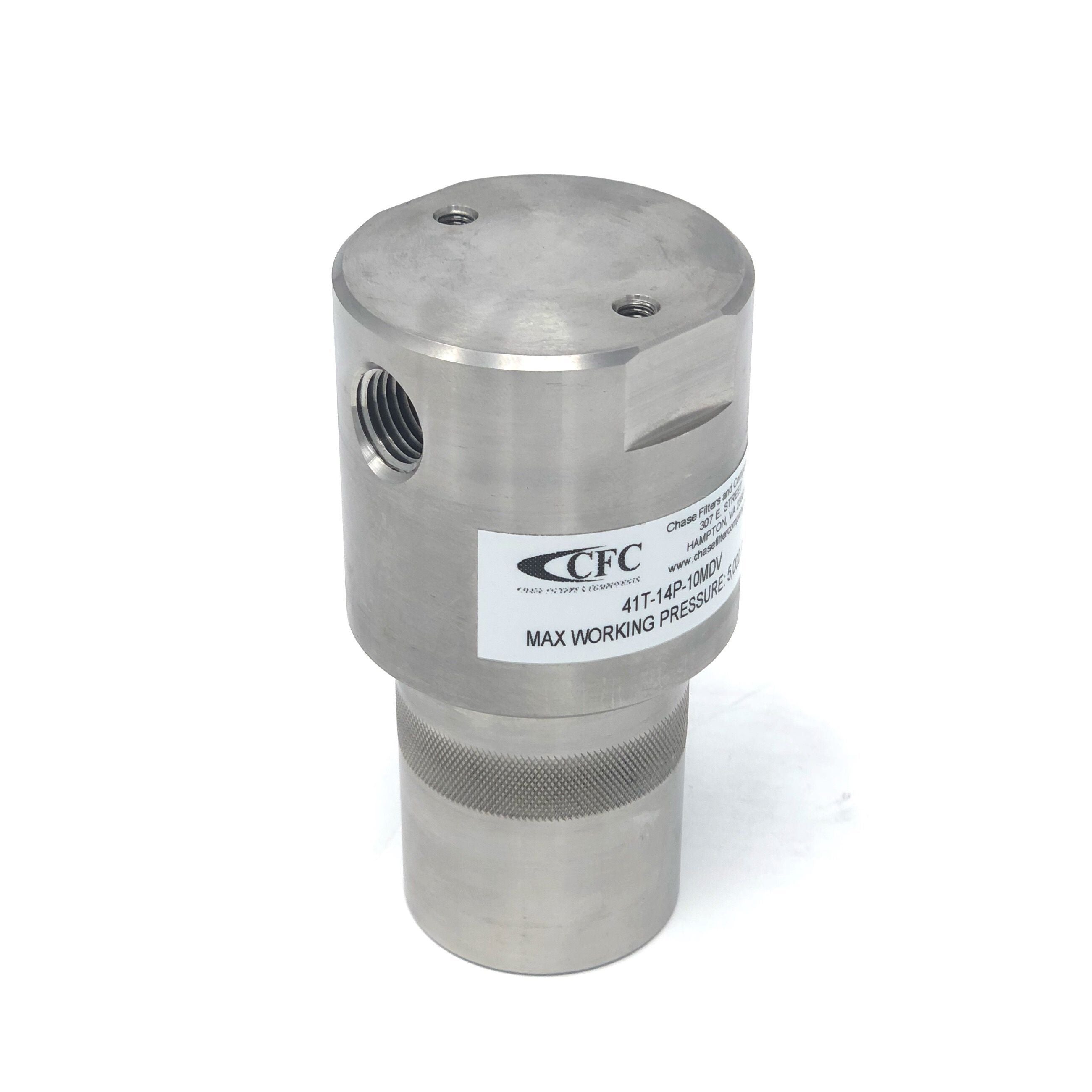 43P-74HP-3MDN : Chase Ultra High Pressure Inline Filter, 20000psi, 1/4" HP, 3 Micron, No Visual Indicator, No Bypass